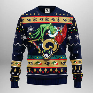Los Angeles Rams Grinch Ugly Christmas Sweater, Grinch Xmas Sweater Moonbestprint