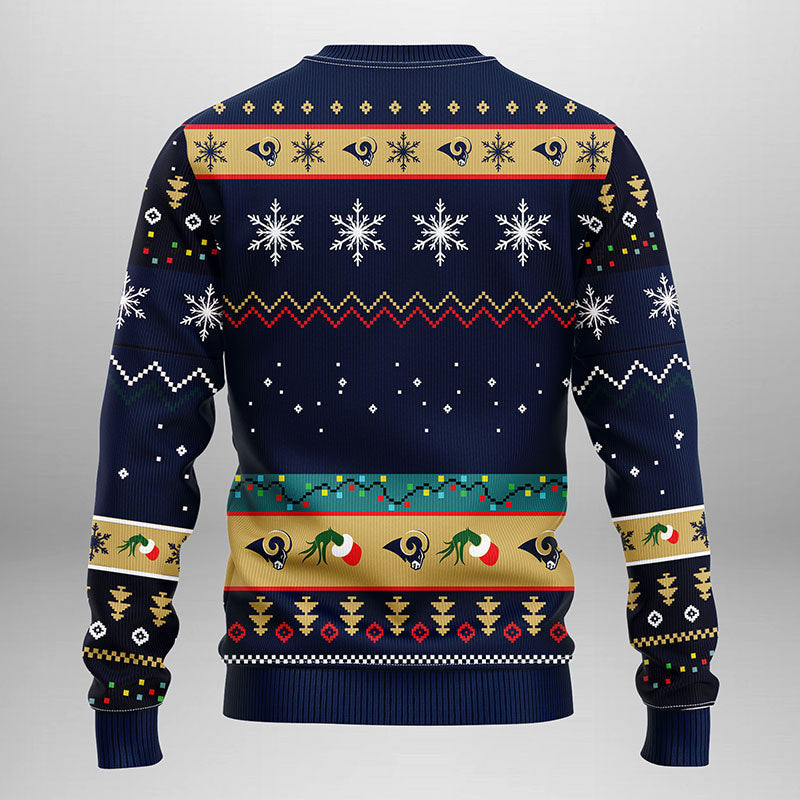 Los Angeles Rams Grinch Ugly Christmas Sweater, Grinch Xmas Sweater Moonbestprint