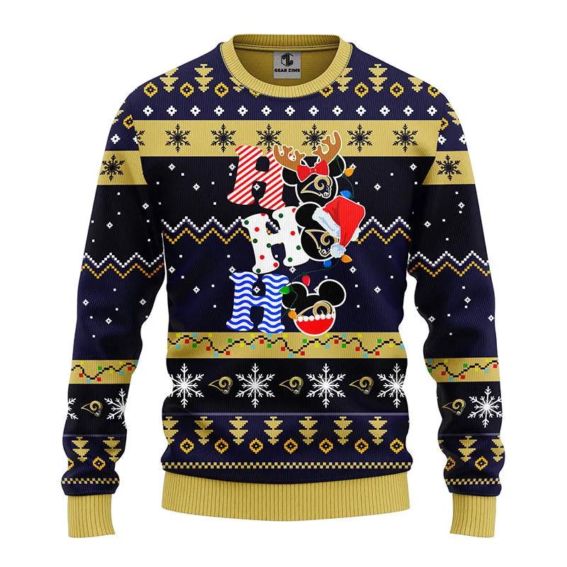 Los Angeles Rams HoHoHo Ugly Christmas Sweater, NFL Christmas Sweater Moonbestprint