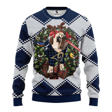 Los Angeles Rams Pub Dog Ugly Sweater Christmas, NFL Christmas Sweater Moonbestprint