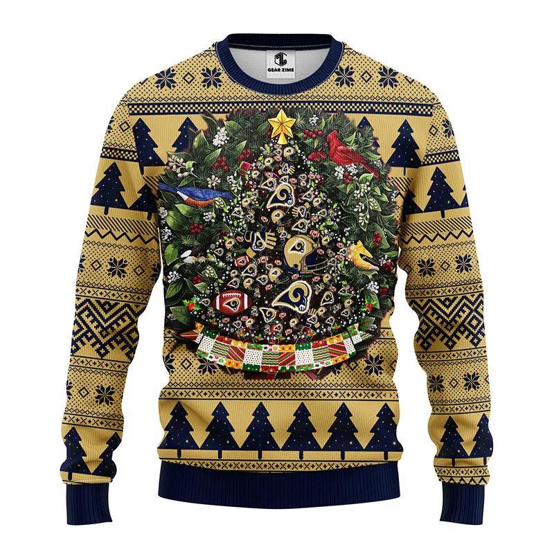Los Angeles Rams Tree Ball Ugly Sweater Christmas, NFL Christmas Sweater Moonbestprint