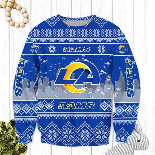 Los Angeles Rams Ugly Christmas Sweater, NFL Christmas Sweater Moonbestprint