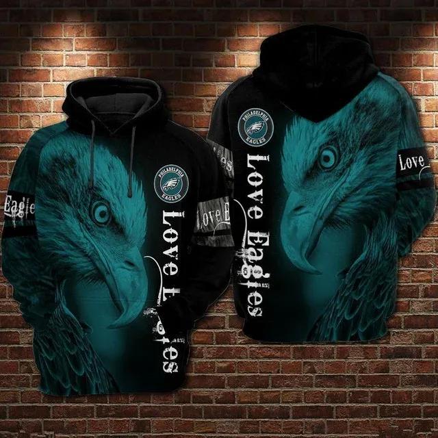 Love Philadelphia Eagles 3D Hoodie, NFL Hoodie Moonbestprint