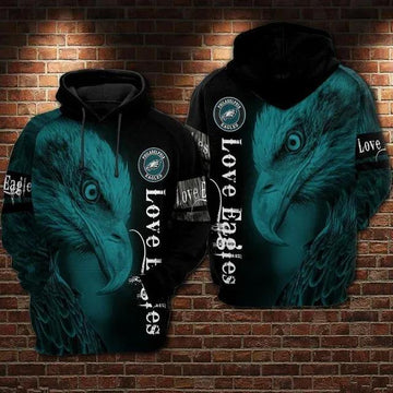 Love Philadelphia Eagles 3D Hoodie, NFL Hoodie Moonbestprint