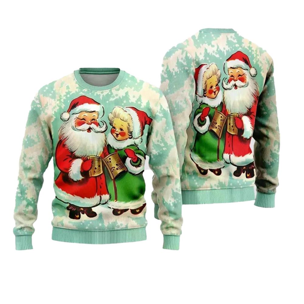 Lovely Santa Couples Ugly Christmas Sweater - Moonbestprint