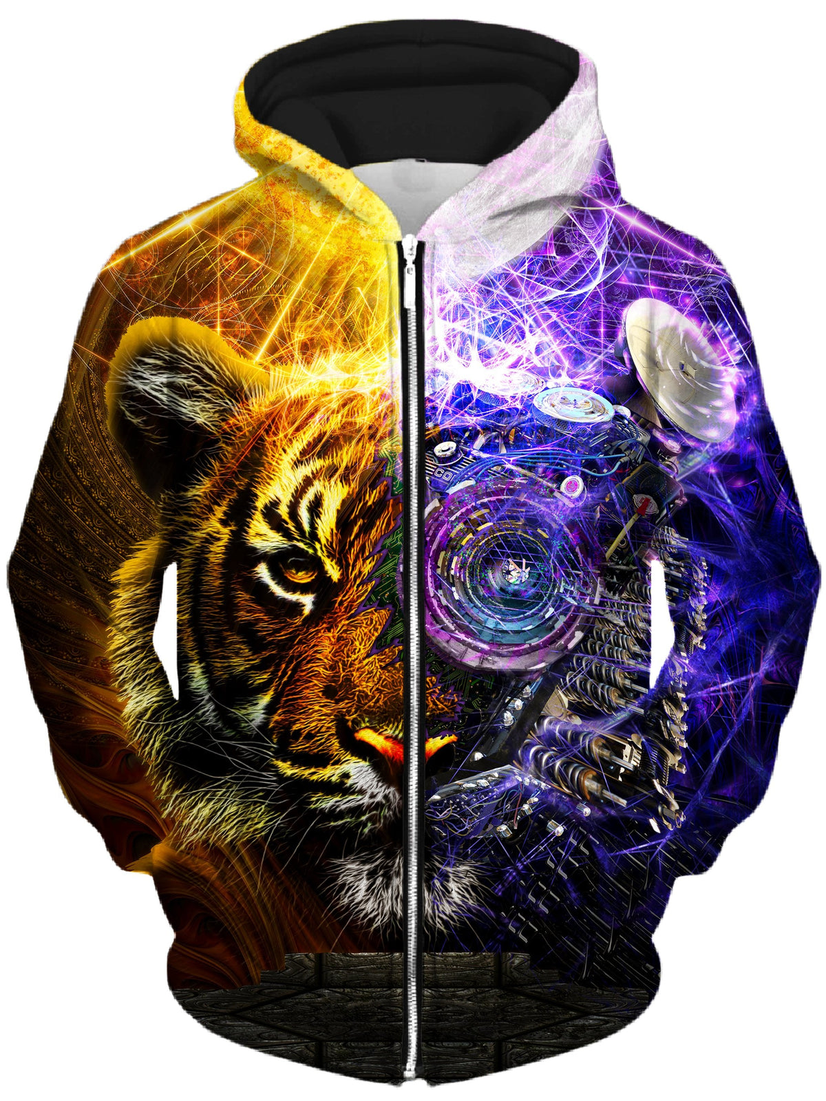 Bionic Tiger Unisex Zip-Up Hoodie -Moonbestprint