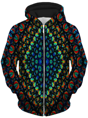 Oil Mosaic Unisex Zip-Up Hoodie -Moonbestprint