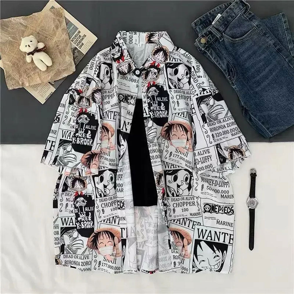 ONE PIECE Luffy Wanted Men and Women Hawaiian Shirt – Moonbestprint