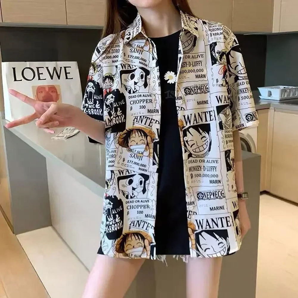 ONE PIECE Luffy Wanted Men and Women Hawaiian Shirt – Moonbestprint
