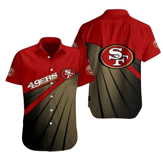 Lux Herringbone 49ers Executive Fanwear Hawaiian Shirt - Moonbestprint