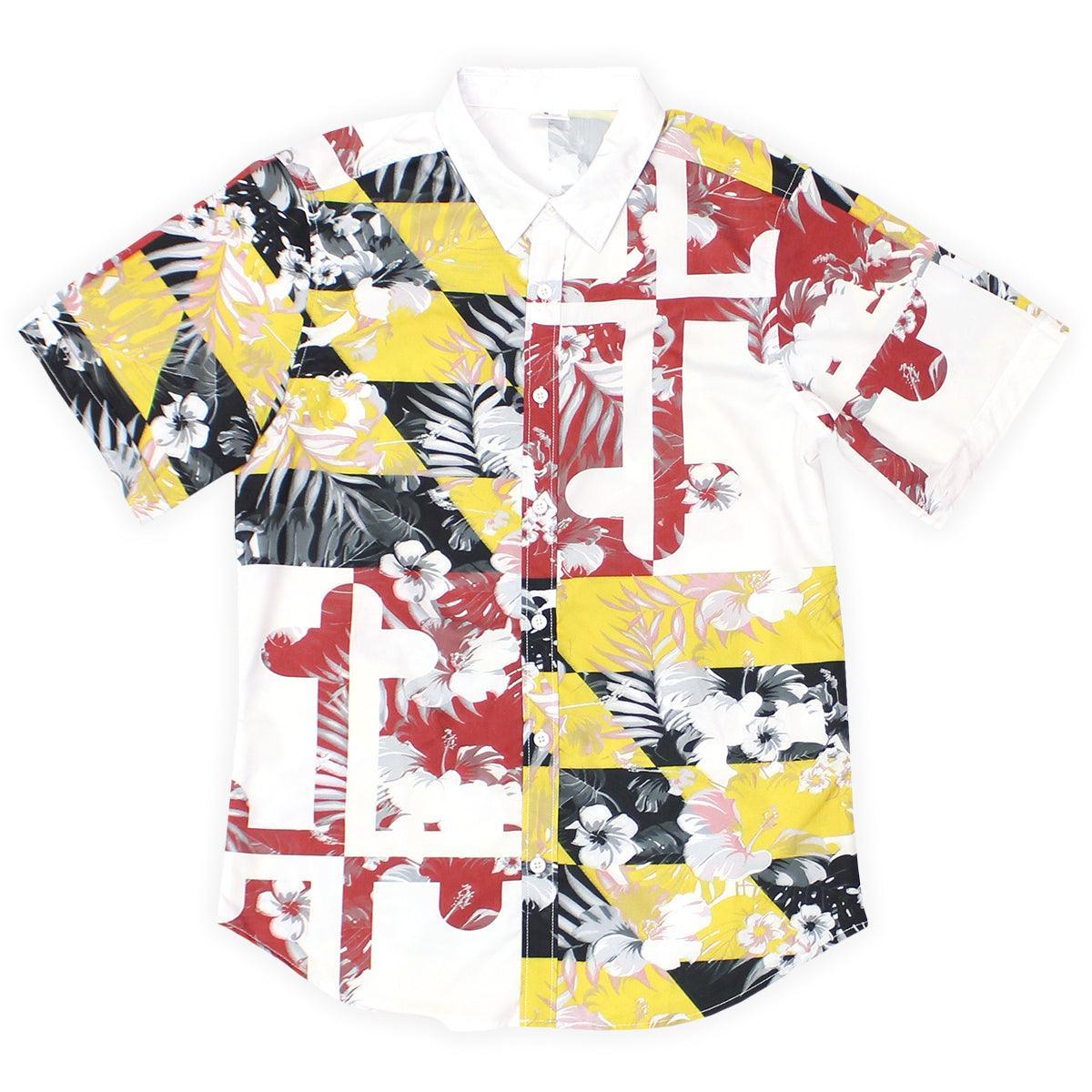 Maryland Flag Floral / Hawaiian Shirt – Moonbestprint