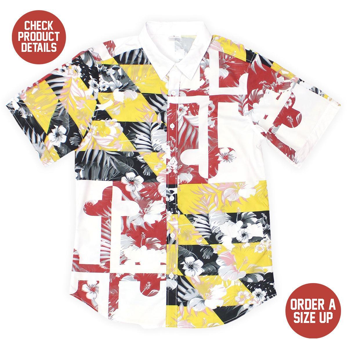 Maryland Flag Floral / Hawaiian Shirt – Moonbestprint