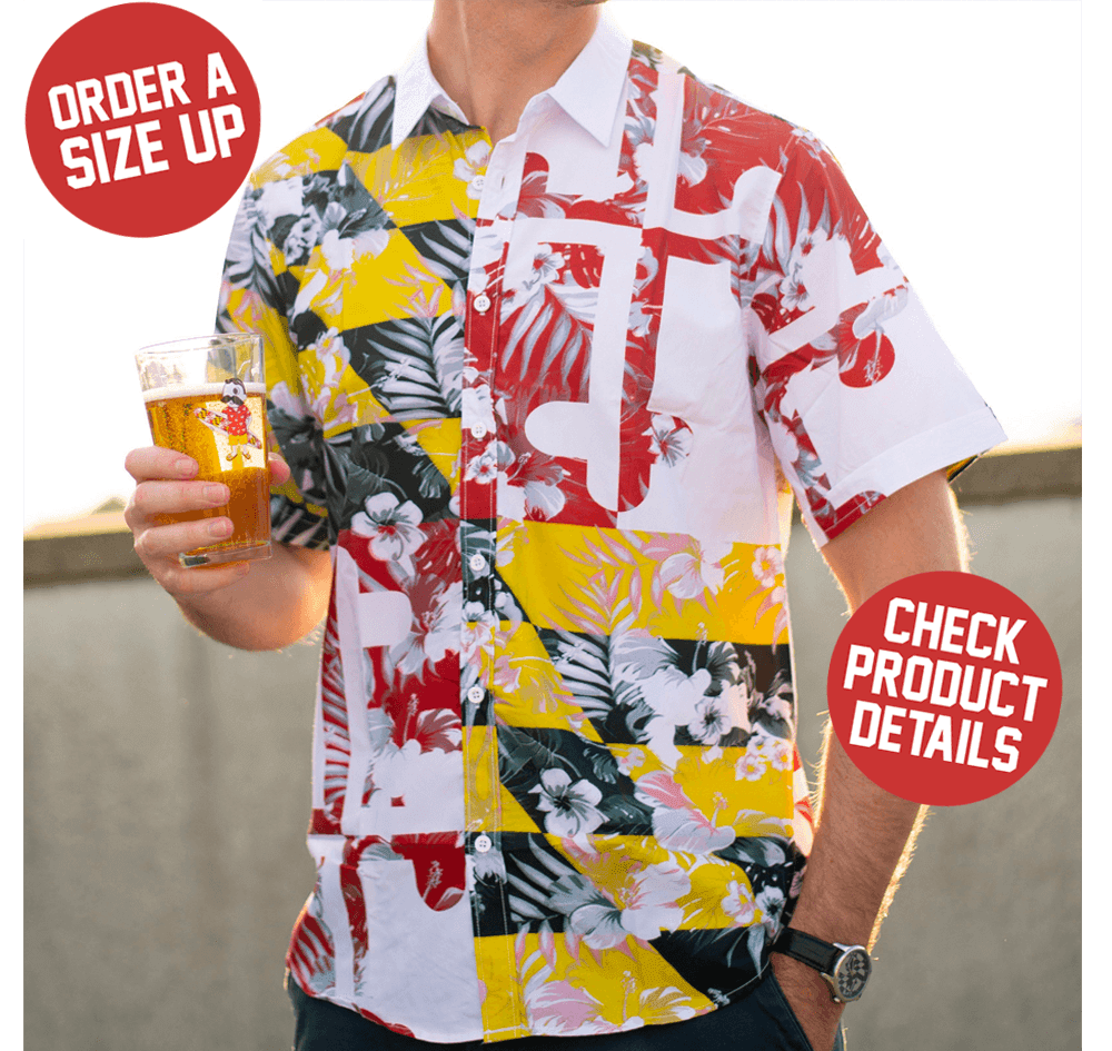 Maryland Flag Floral / Hawaiian Shirt – Moonbestprint