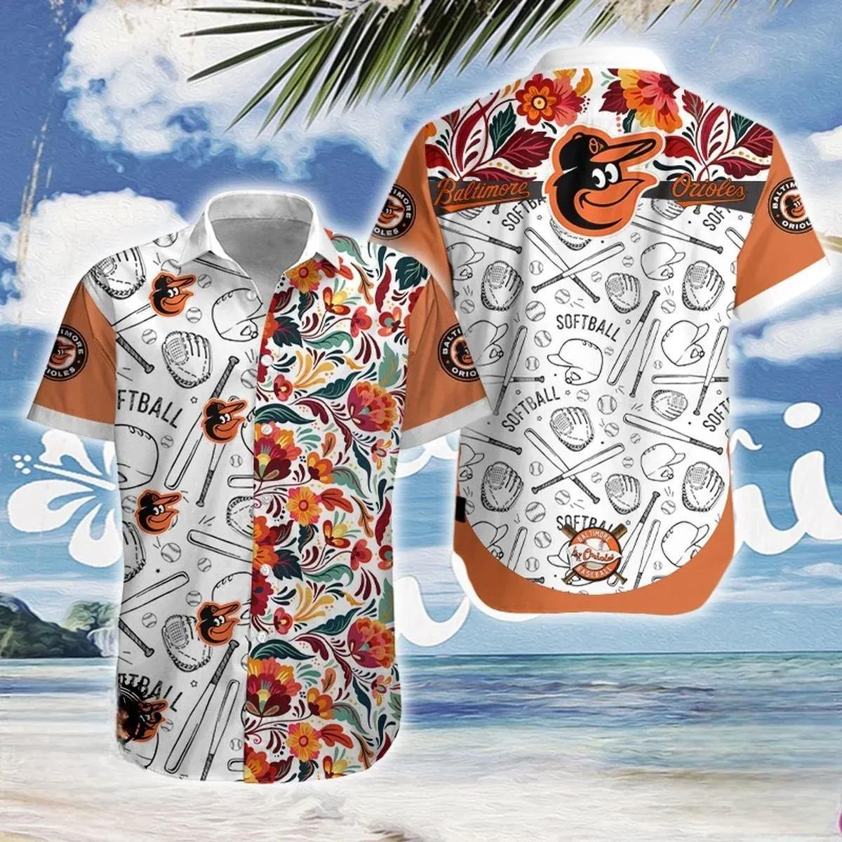 MLB Baltimore Orioles Orange Hawaiian Shirt, MLB Hawaiian Shirt Moonbestprint