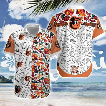 MLB Baltimore Orioles Orange Hawaiian Shirt, MLB Hawaiian Shirt Moonbestprint
