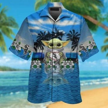 MLB Chicago White Sox & Baby Yoda Hawaiian Shirt, MLB Hawaiian Shirt Moonbestprint
