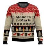 Maker?s Mark Bourbon Whisky Pine Tree & Reindeer Ugly Christmas Sweater – Moonbestprint