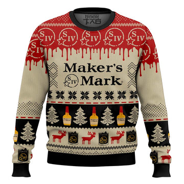 Maker?s Mark Bourbon Whisky Pine Tree & Reindeer Ugly Christmas Sweater – Moonbestprint