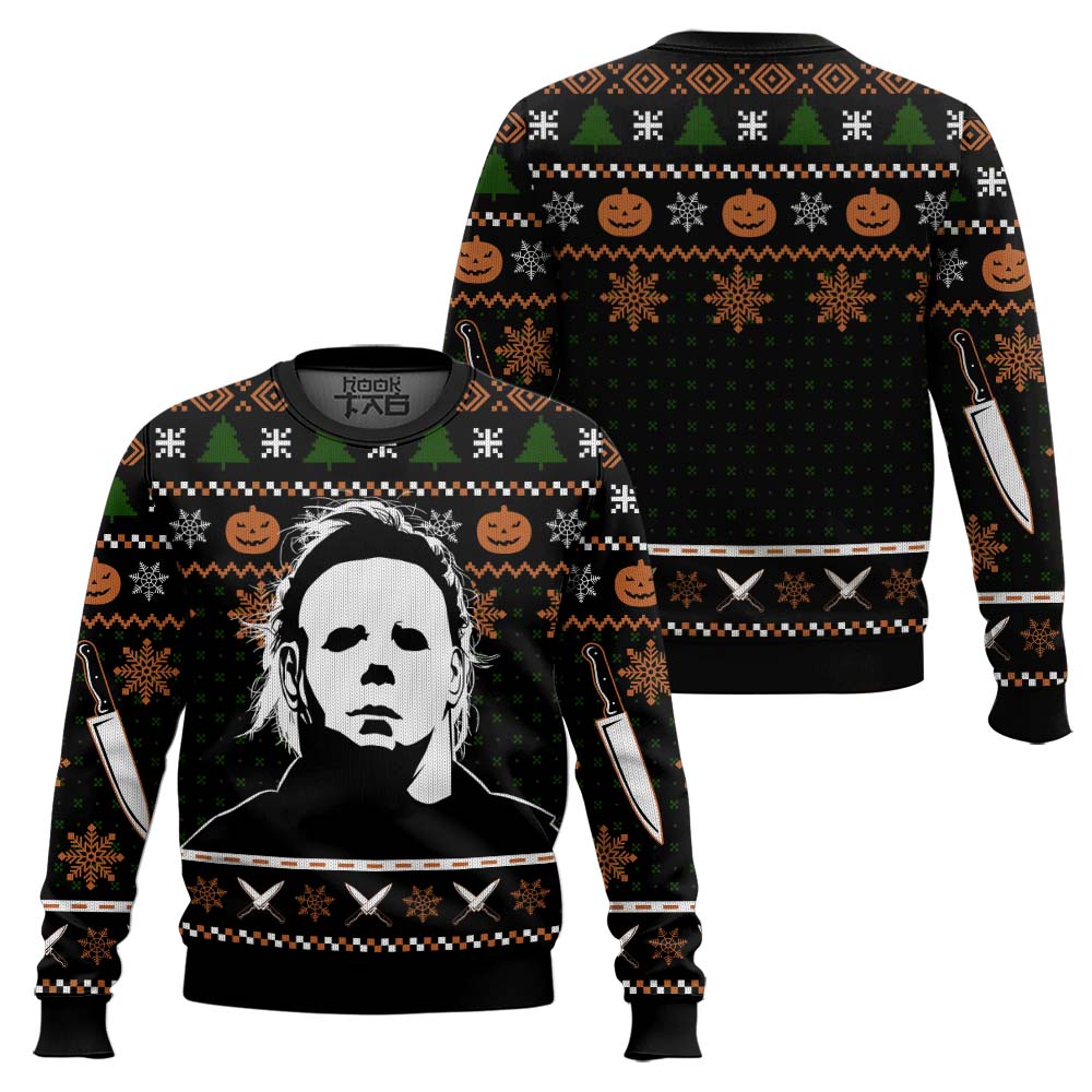 Michael Myers Ugly Christmas Sweater, Halloween Ugly Christmas Sweater – Moonbestprint