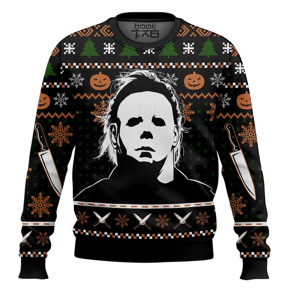 Michael Myers Ugly Christmas Sweater, Halloween Ugly Christmas Sweater – Moonbestprint
