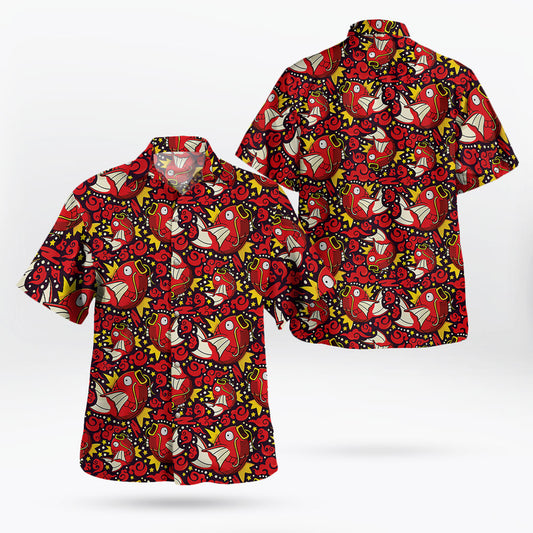 Tropi Pokemon Magikarp Button Up Red Hawaiian Shirt – Moonbestprint