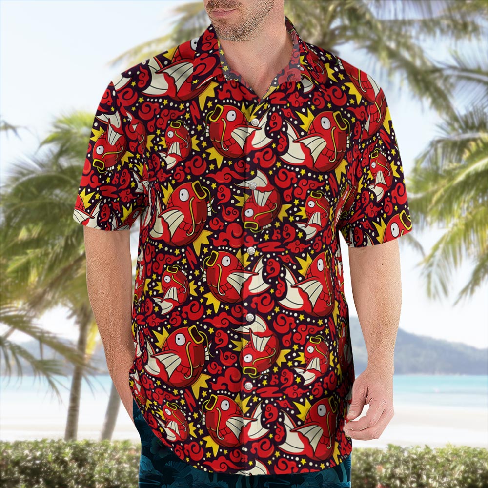 Tropi Pokemon Magikarp Button Up Red Hawaiian Shirt – Moonbestprint