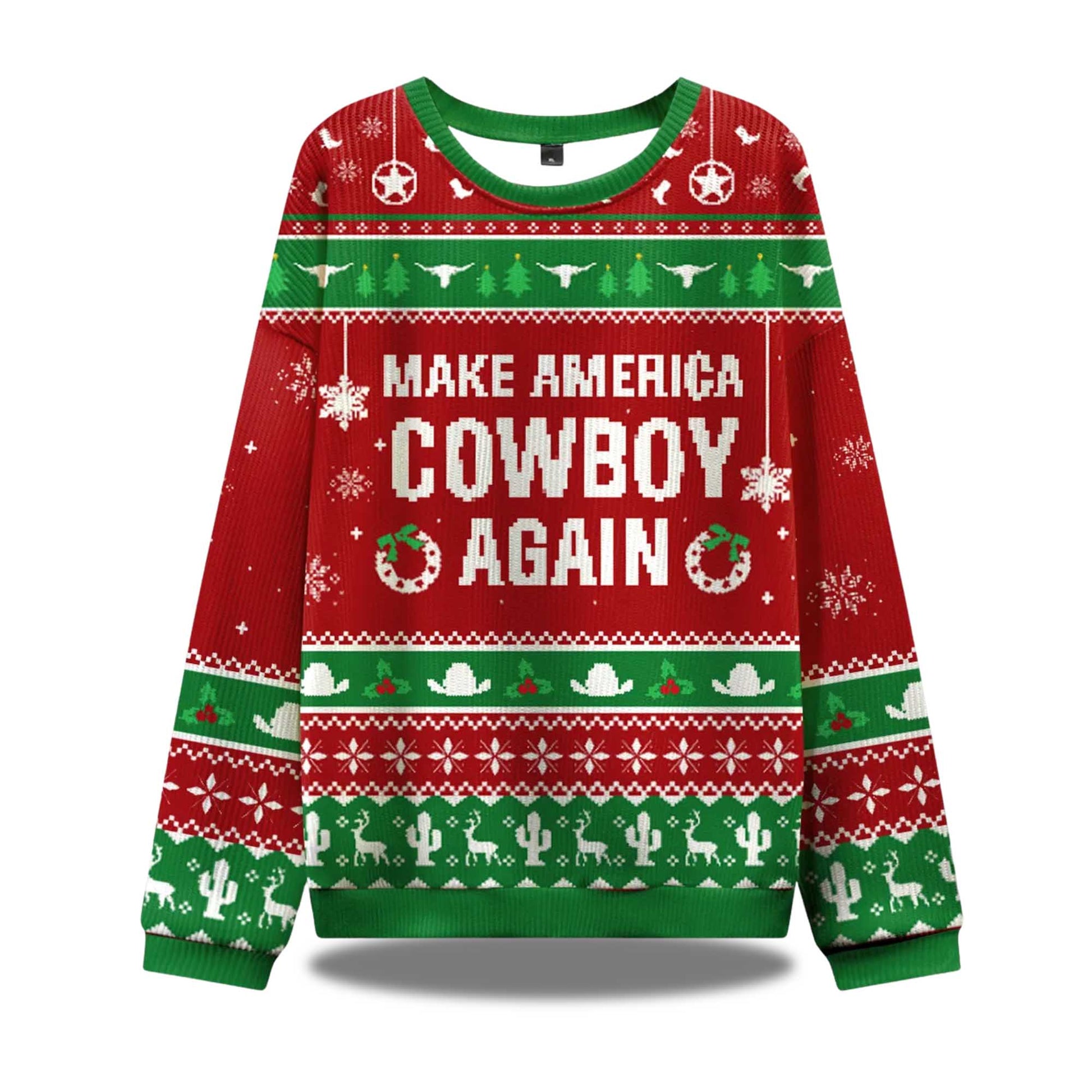 2026 Make America Cowboy Again Ugly Christmas Sweater Moonbestprint