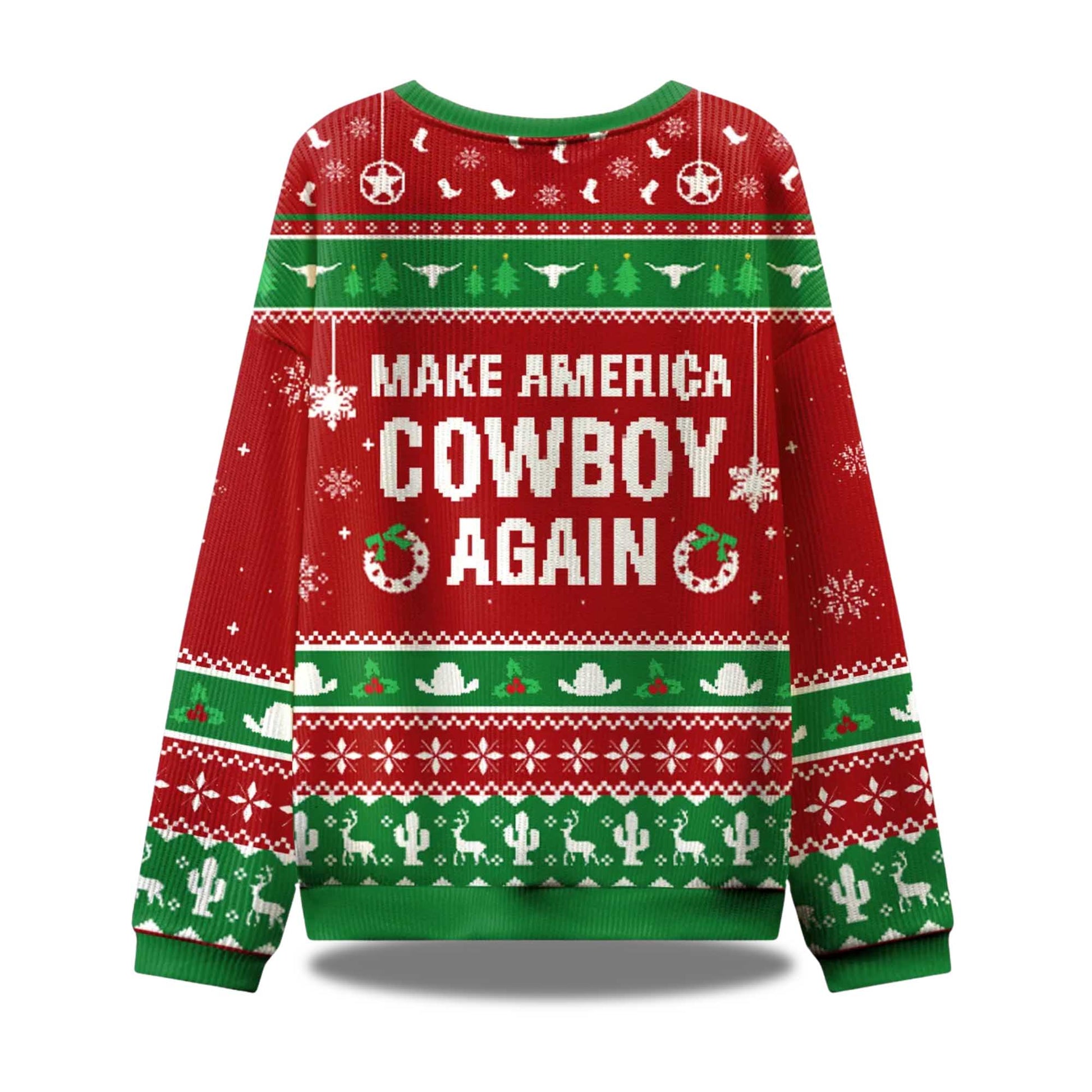 2026 Make America Cowboy Again Ugly Christmas Sweater Moonbestprint