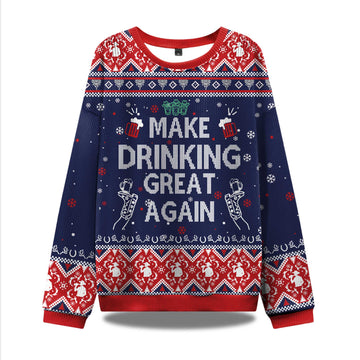 2026 Make Drinking Great Again Ugly Christmas Sweater Moonbestprint