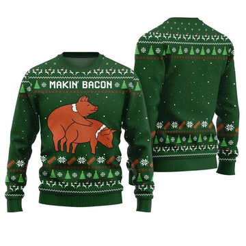 Makin Bacon Naughty Ugly Christmas Sweater - Moonbestprint