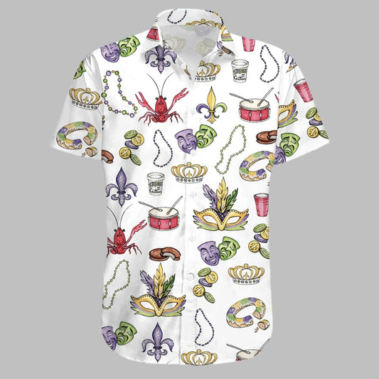 Mardi Gras Beads King Cake Hawaiian Shirt - Moonbestprint