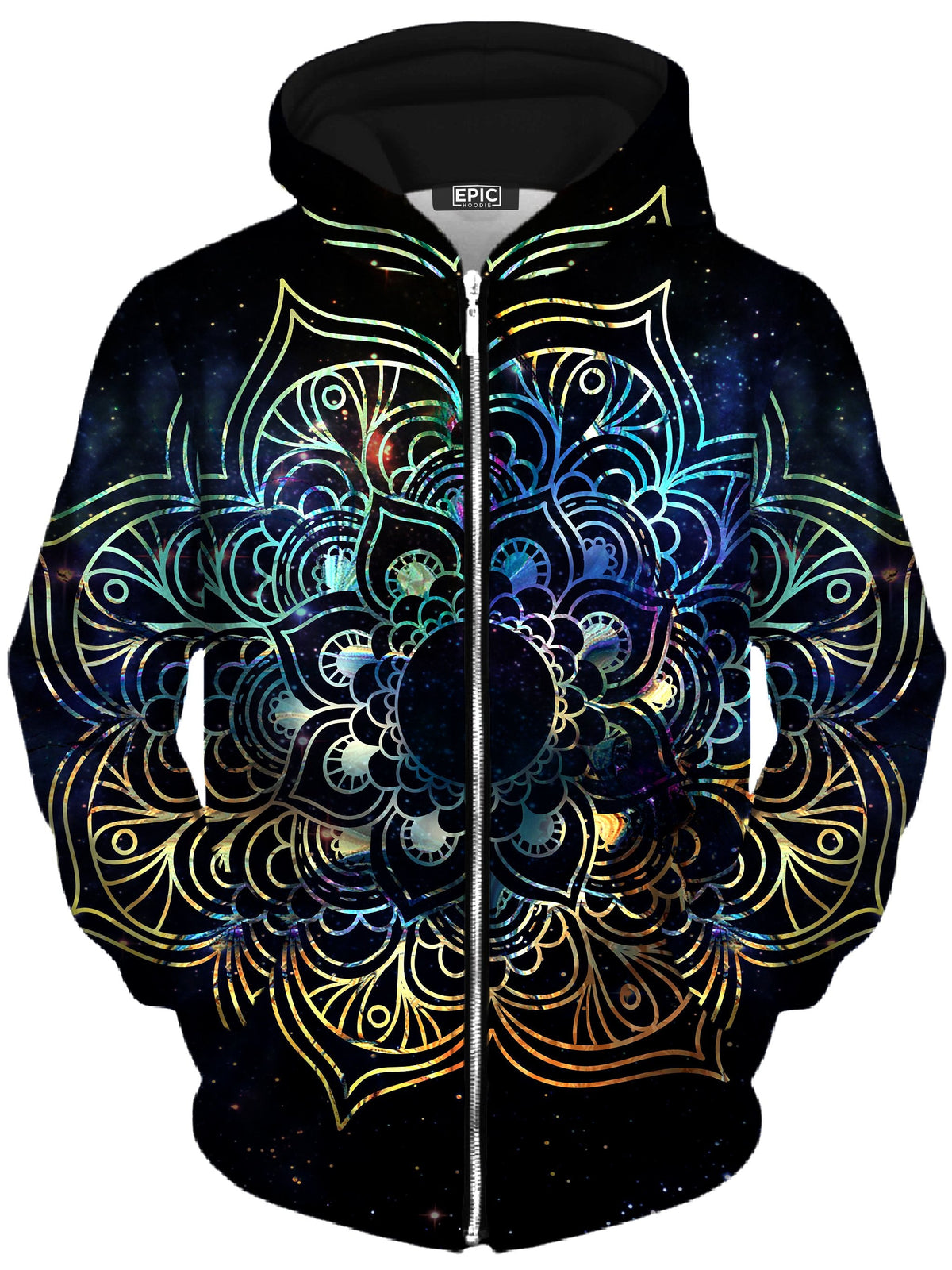 Galaxy Mandala Unisex Zip-Up Hoodie -Moonbestprint