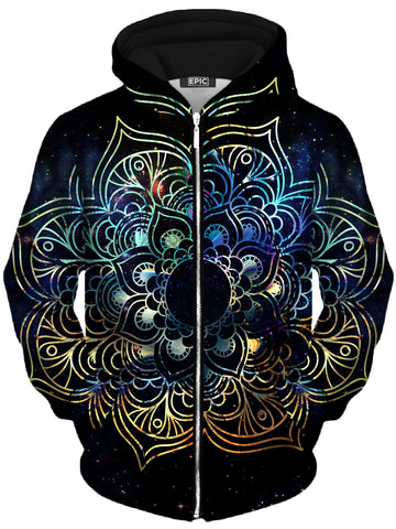 Galaxy Mandala Unisex Zip-Up Hoodie -Moonbestprint