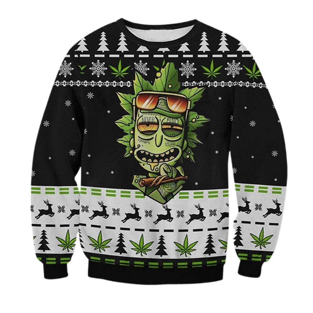 Marijuana Rick Ugly Christmas Sweater - Moonbestprint