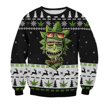 Marijuana Rick Ugly Christmas Sweater - Moonbestprint