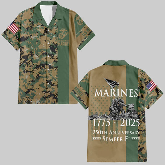 Marines 1775-2025 250th Anniversary Semper Fi Hawaiian Shirt - Moonbestprint