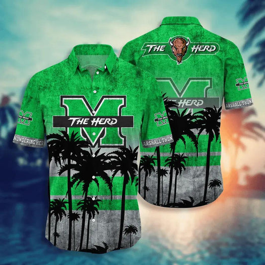 Marshall Thundering Herd Aloha Hawaiian Shirt, NCAA Hawaiian Shirt Moonbestprint