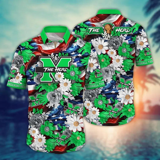 Marshall Thundering Herd NCAA Aloha Hawaiian Shirt 1, NCAA Hawaiian Shirt Moonbestprint