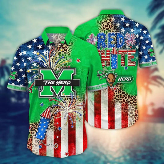 Marshall Thundering Herd NCAA Aloha Hawaiian Shirt 2, NCAA Hawaiian Shirt Moonbestprint