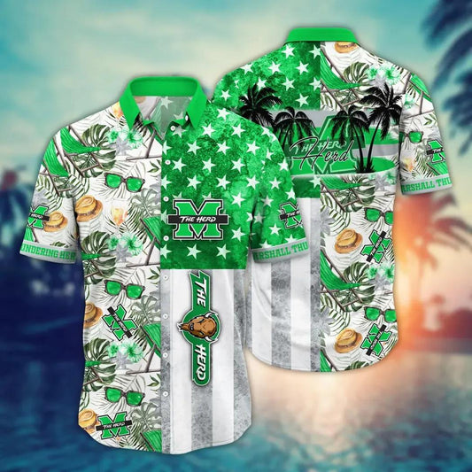 Marshall Thundering Herd NCAA Flower Aloha Hawaiian Shirt 10, NCAA Hawaiian Shirt Moonbestprint