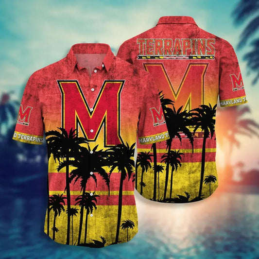 Maryland Terrapins Aloha Hawaiian Shirt, NCAA Hawaiian Shirt Moonbestprint