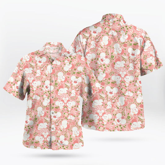Maushold Smogon Hawaiian Shirt Cute Pink Pattern for Pokemon Fans – Moonbestprint