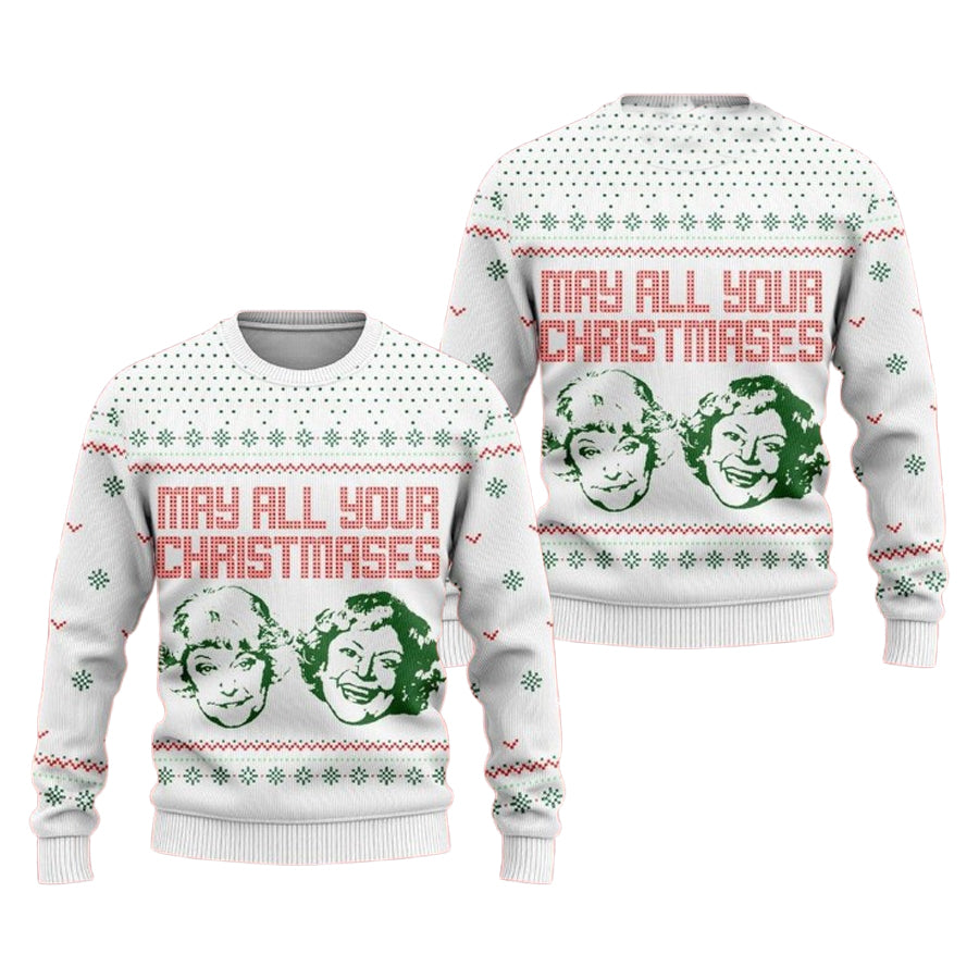 May All Your Christmases Golden Girls Ugly Christmas Sweater – Moonbestprint