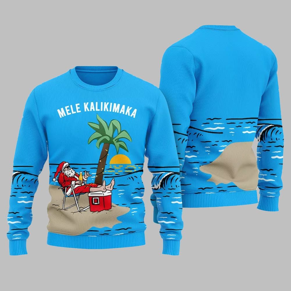 Mele Kalikimaka Hawaiian Ugly Sweater Christmas 2026 - Moonbestprint