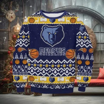 Memphis Grizzlies Ugly Christmas Sweater, NBA Chritsmas Sweater Moonbestprint