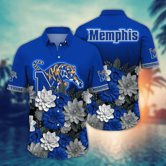 Memphis Tigers NCAA Flower Aloha Hawaiian Shirt 11, NCAA Hawaiian Shirt Moonbestprint