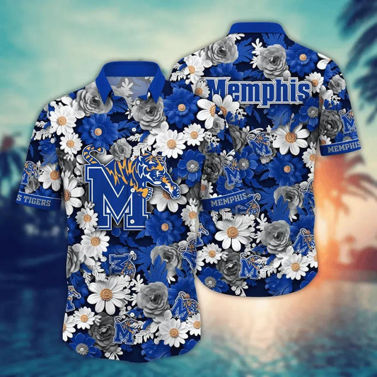 Memphis Tigers NCAA Flower Aloha Hawaiian Shirt 6, NCAA Hawaiian Shirt Moonbestprint