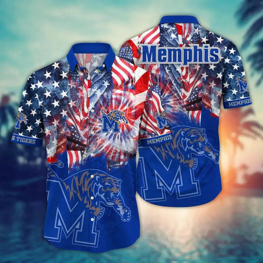 Memphis Tigers NCAA Flower Aloha Hawaiian Shirt 8, NCAA Hawaiian Shirt Moonbestprint