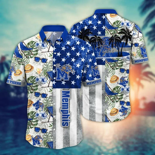 Memphis Tigers NCAA Flower Aloha Hawaiian Shirt 9, NCAA Hawaiian Shirt Moonbestprint