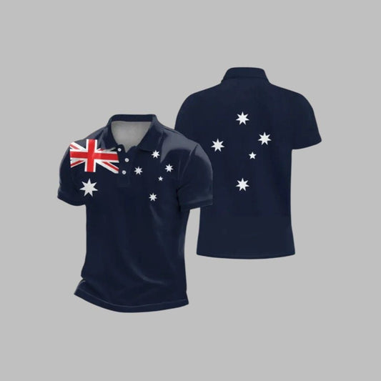 Men's AU Flag Polo Shirt - Moonbestprint